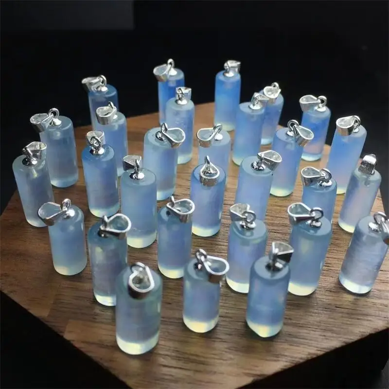 女性のための天然アクアマリン円筒形ペンダント,日曜大工のパーティージュエリー,風水ギフト,癒しのエネルギー宝石,s925