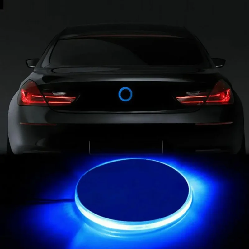 Emblema LED Vermelho de 82mm com Luz de Fundo, Adesivo Criativo para Carros, Acessórios Exteriores