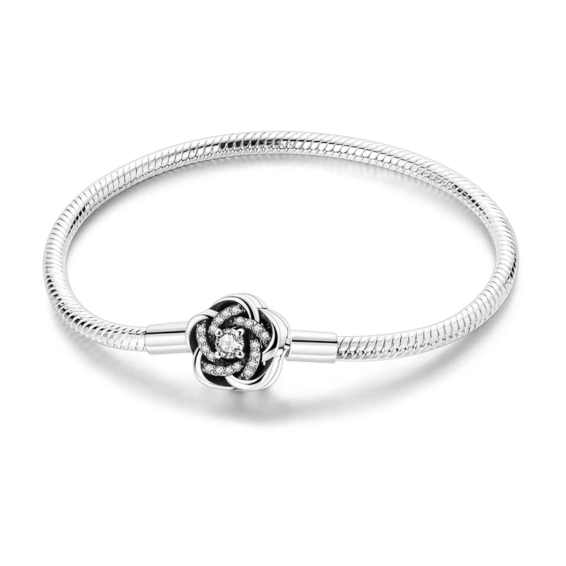 

Original 925 Sterling Silver Bracelets 17-20CM Love Heart Flowers Butterfly Charms Beads Bracelet For Women Fashion Jewelry Gift