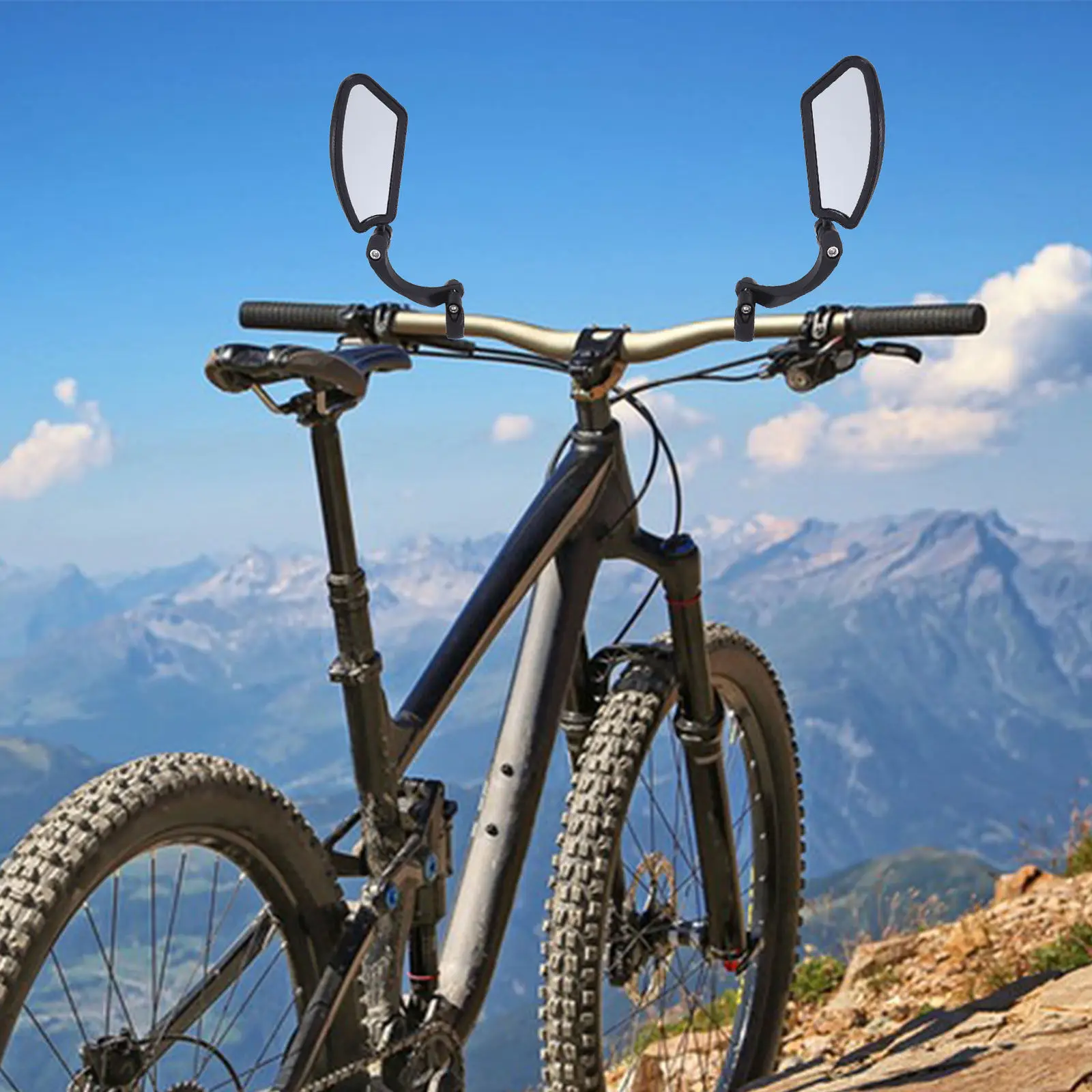 2-セット調整可能な自転車バックミラー高解像度ワイド-e-スクーター-e-バイクマウンテンロードバイク安全用