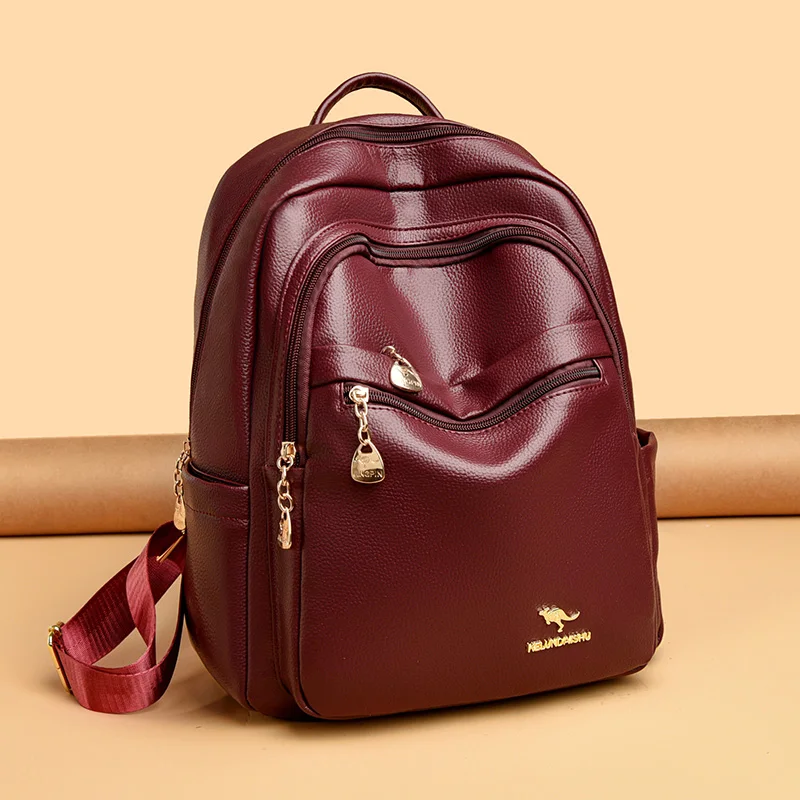 

Модные женские сумки на плечо большой вместимости, мягкие рюкзаки из искусственной кожи для школы, многофункциональные дорожные рюкзаки для девочек-подростков