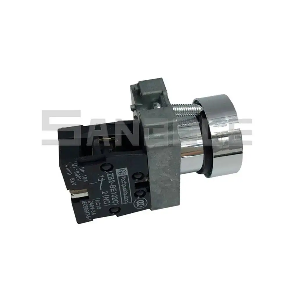 10 peças interruptor de botão de reinicialização 22mm XB2-BA31 ba42 ba51 botão plano momentâneo 1no 1nc toque start stop ON-OFF