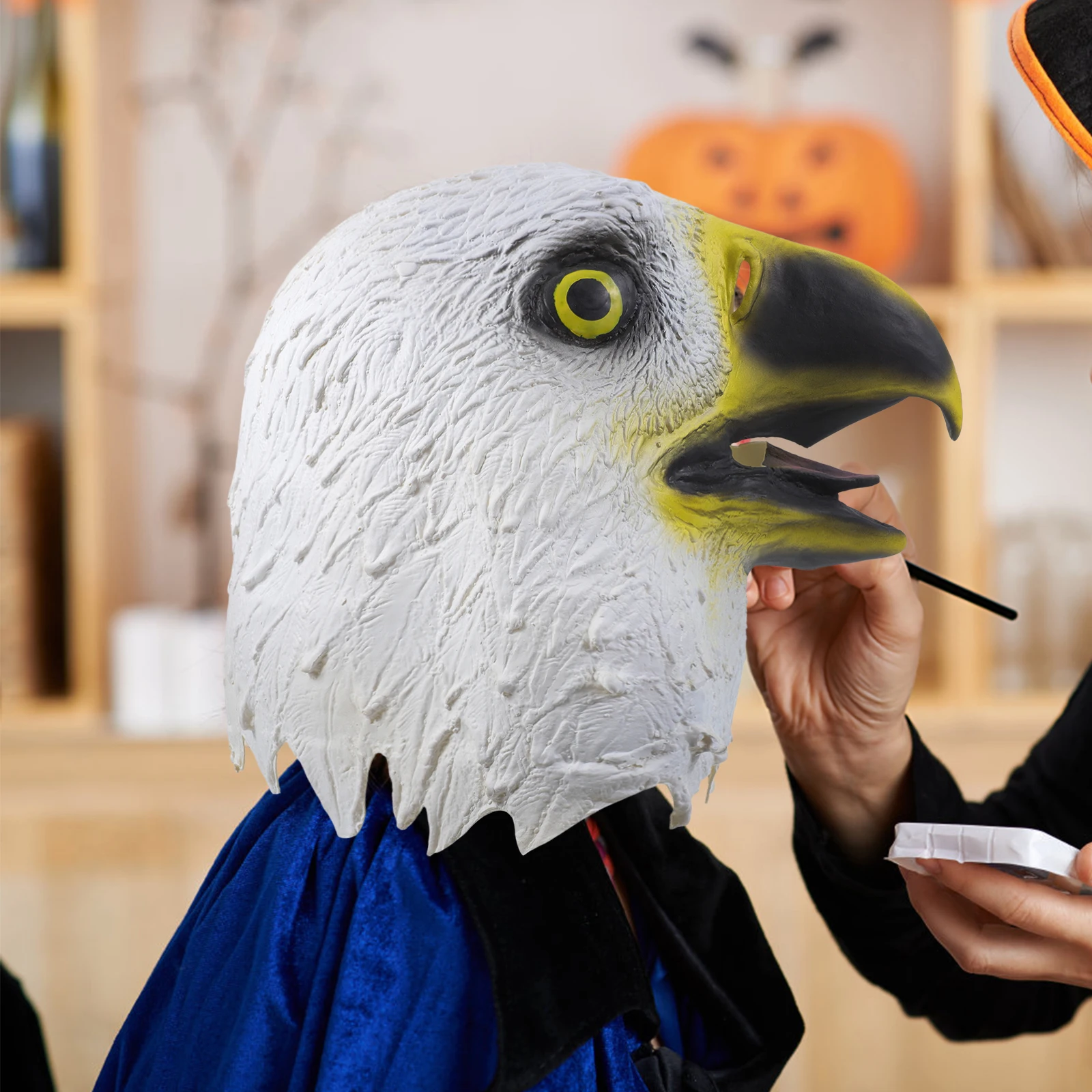 

Eagle Mask Head Cover Has Cosplay Halloween Costume Accessory Props Hat Dressup Emulsion