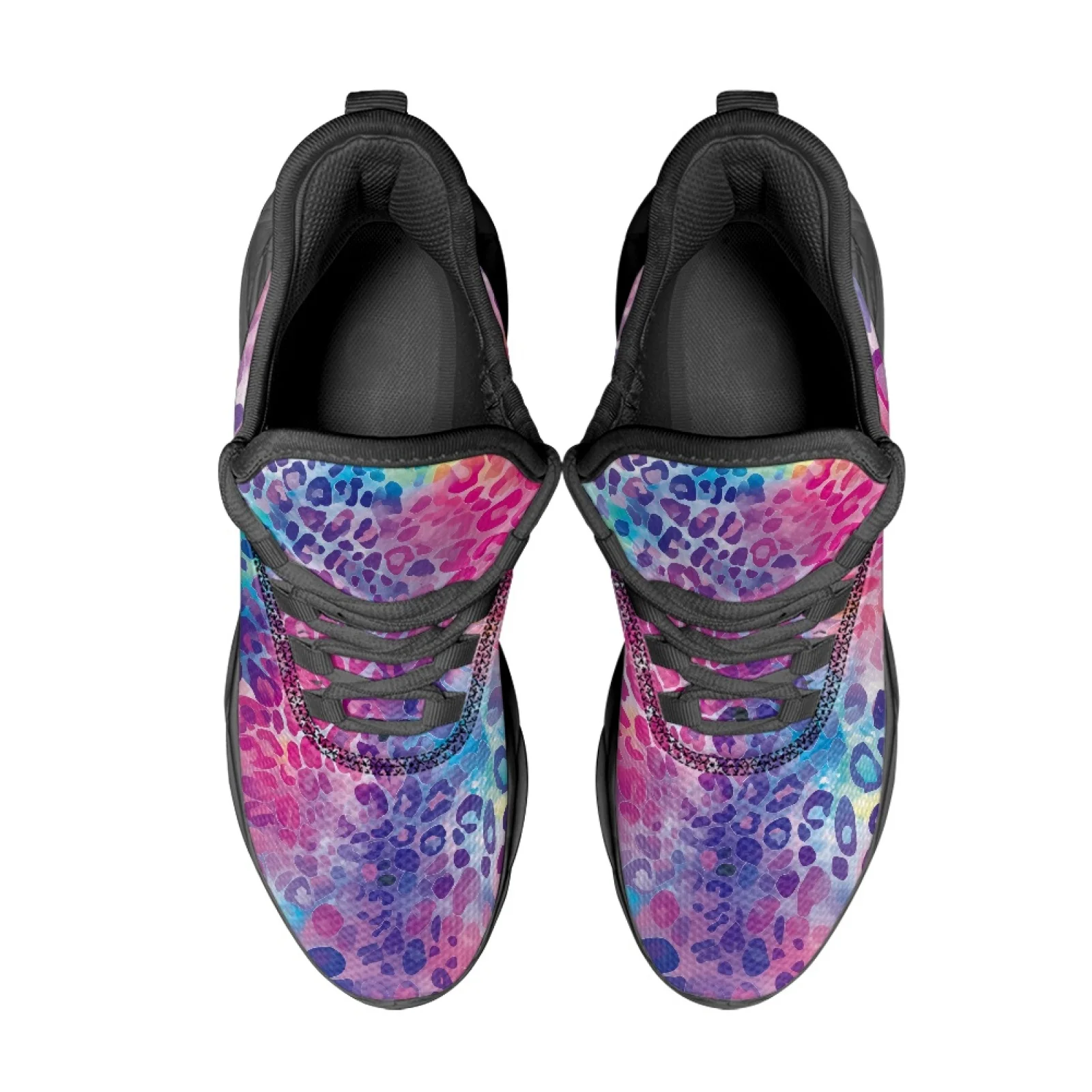 PENSTROLL Tie Dye Leopard Men's Fashion Sneakers Mesh & EVA Athletic Footwear Blade Running Shoes for Fitness Enthusiasts