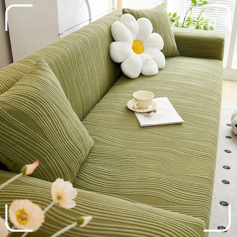Knitted Jacquard Sofa Towels Four Seasons New Style One-piece Wrap-around Couch Cover Anti Cat Scratch Cushion Cover Cloths 1pcs