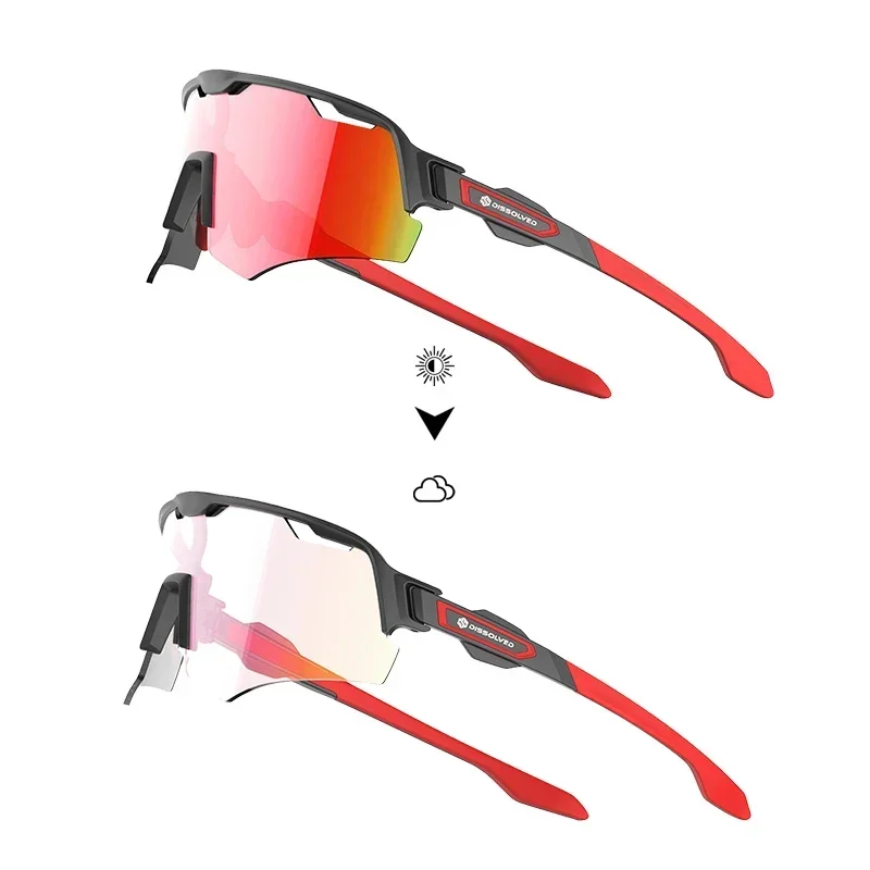 Sports Sunglasses,UV Protection Polarized Eyeglasses,windproof, Transparent Photochromic,Single Color,Tr90 Frame for Outdoor