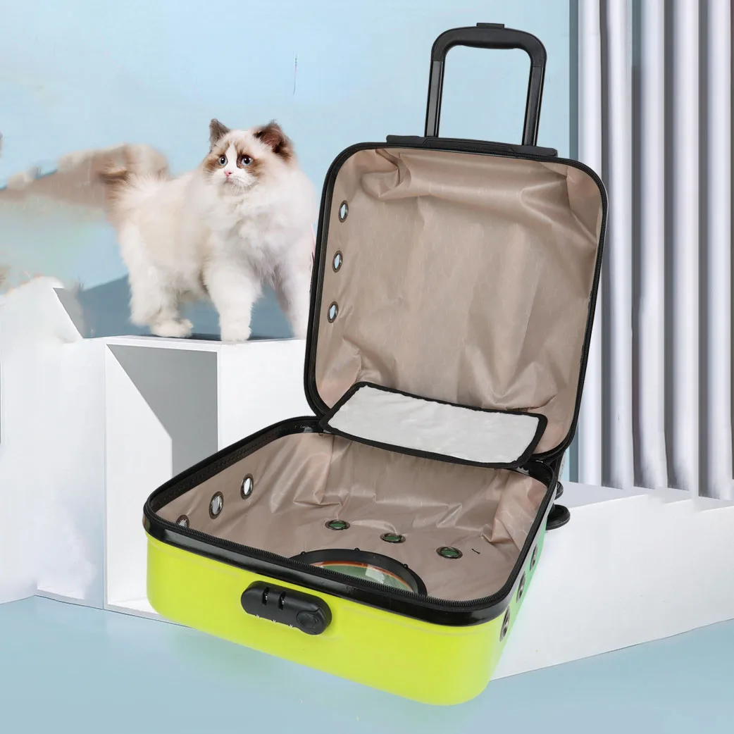 Outdoor Breathable Pet Trolley Travel Portable Kitten Cage Dog Backpack Carrying Puppy Strap Cat Bag Large Capacity