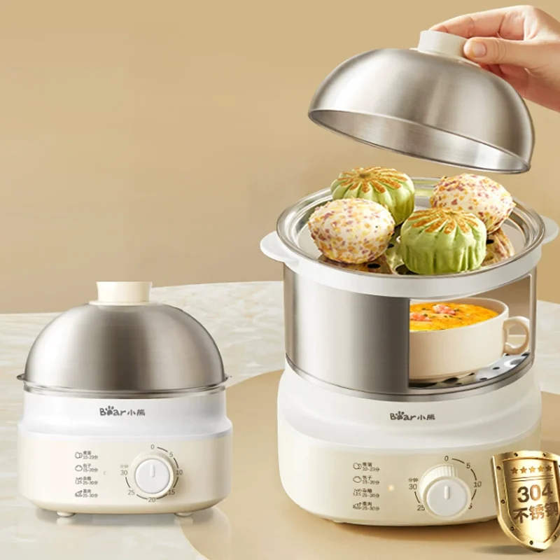 360W Electric Egg Boiler Breakfast Multicooker Steamer with Timer Automatic 220V Home Egg & Custard Steaming Cooker
