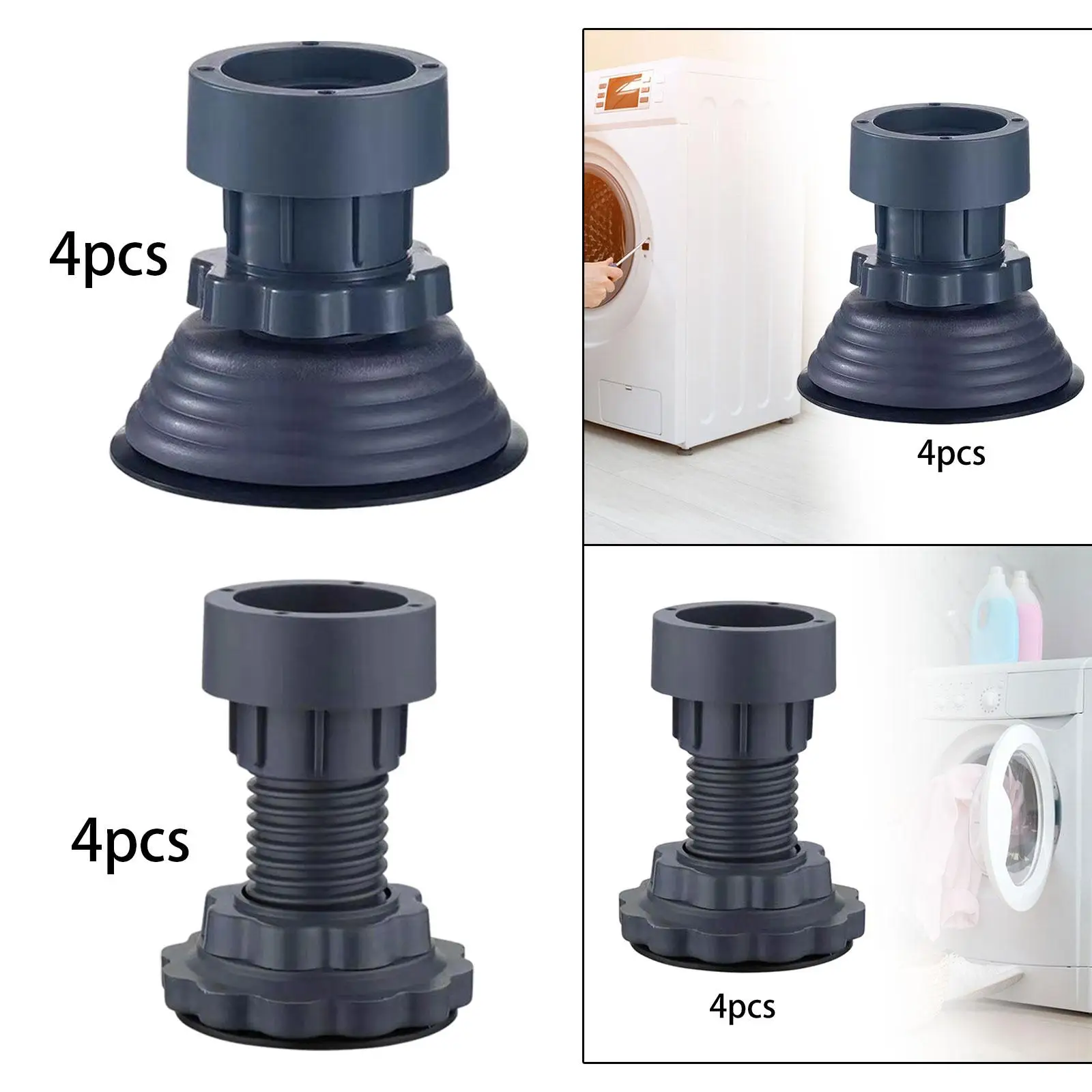 

Home Appliance Foot Pad Set Anti Shock Adjustable Base Pads for Laundry Machine Vibration Reduction