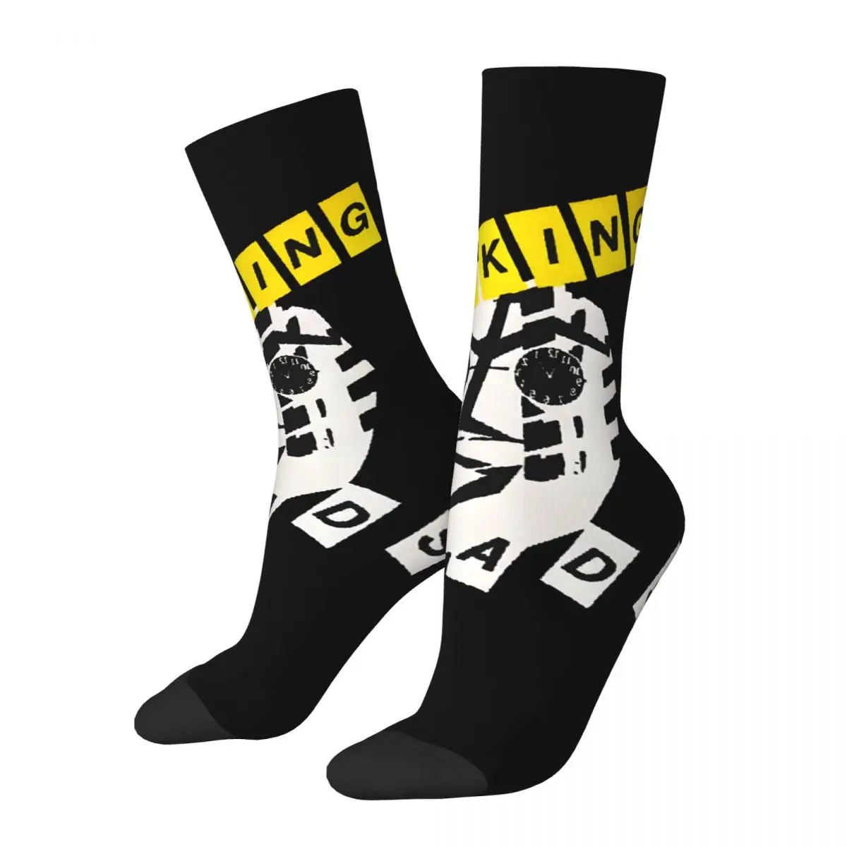 Crazy compression Best Logo Music Rock Sock for Men Vintage Talking Heads Seamless Pattern Crew Sock Casual