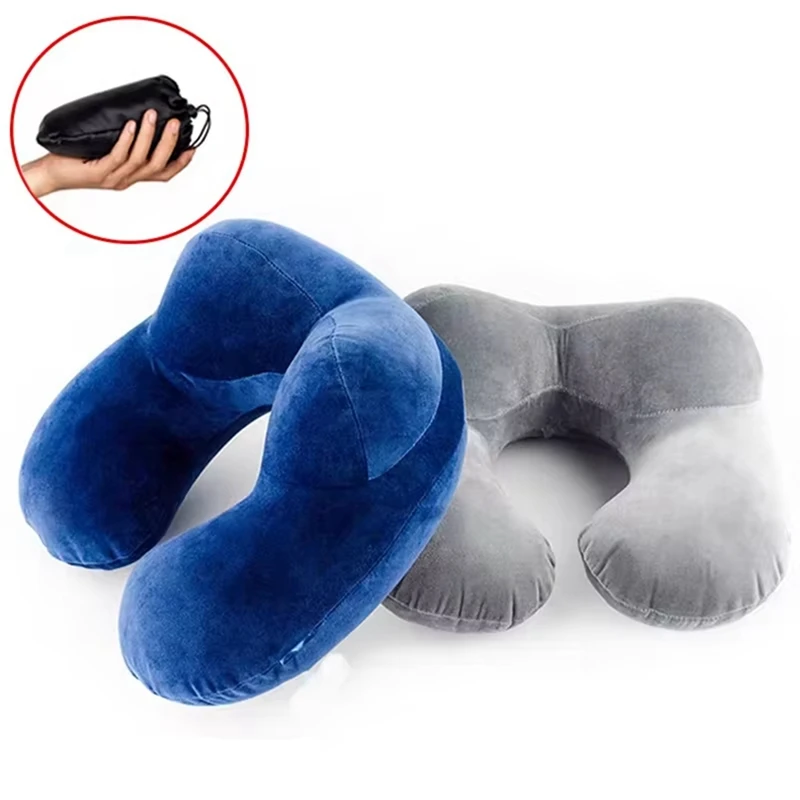 U-Shaped Travel Pillow Inflatable Neck Pillow Protect Cervical Vertebra Travel Accessories Comfortable Sleeping Pillow