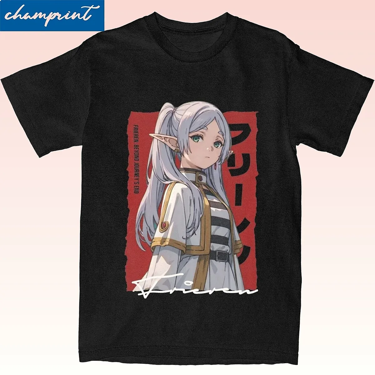 Frieren Beyond Journey's End T Shirt for Men Women  Vintage Anime Tee Short Sleeve Crew Neck