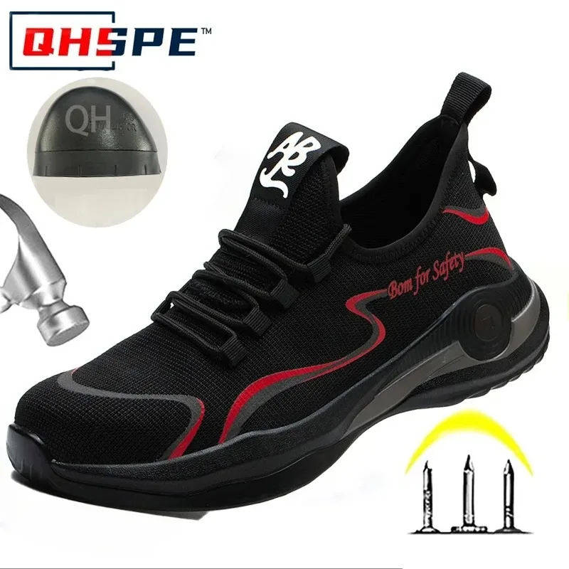 Four Season Lightweight Breathable Safety Shoes Anti Smash Puncture Proof Slip Resistant Comfort Work Boots Protective