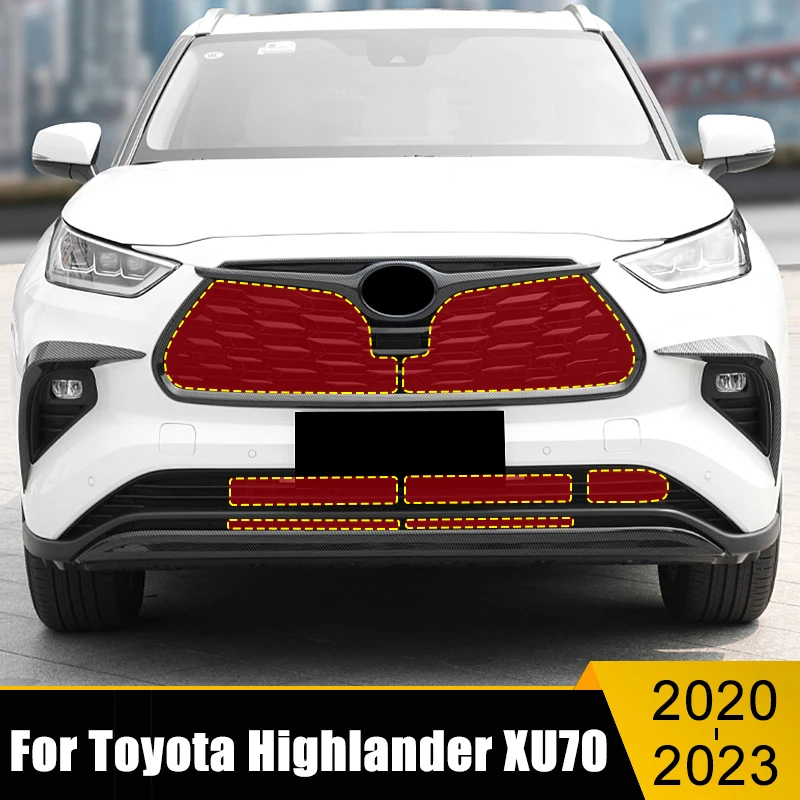 For Toyota Highlander XU70 Kluger 2020-2023 Stainless Car Middle Insect Screening Mesh Front Grille Insert Anti-Mosquito Net