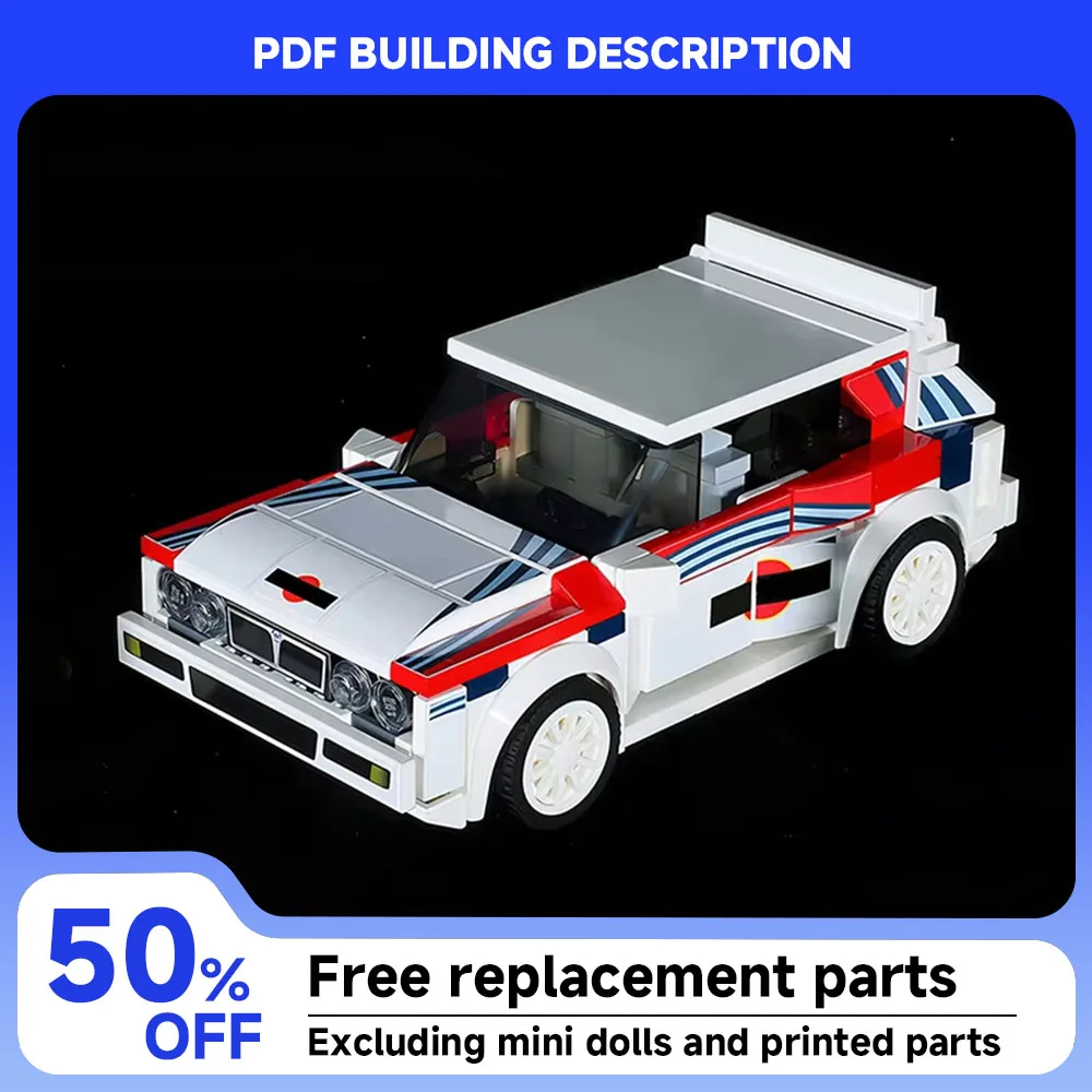 

Новая скорость ​ ​ Серия MOC Lancia Delta HF Integrale Martini Racing Строительные блоки Собранная детская игрушка для мальчика Подарочный набор на день рождения