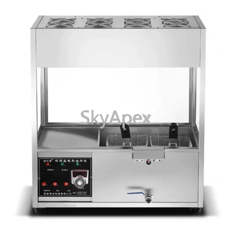 No Oil Fume Commercial Electric Environmental Protection Fryer Potato Twister Fritter  Frying Pan High Efficiency Large Capacity