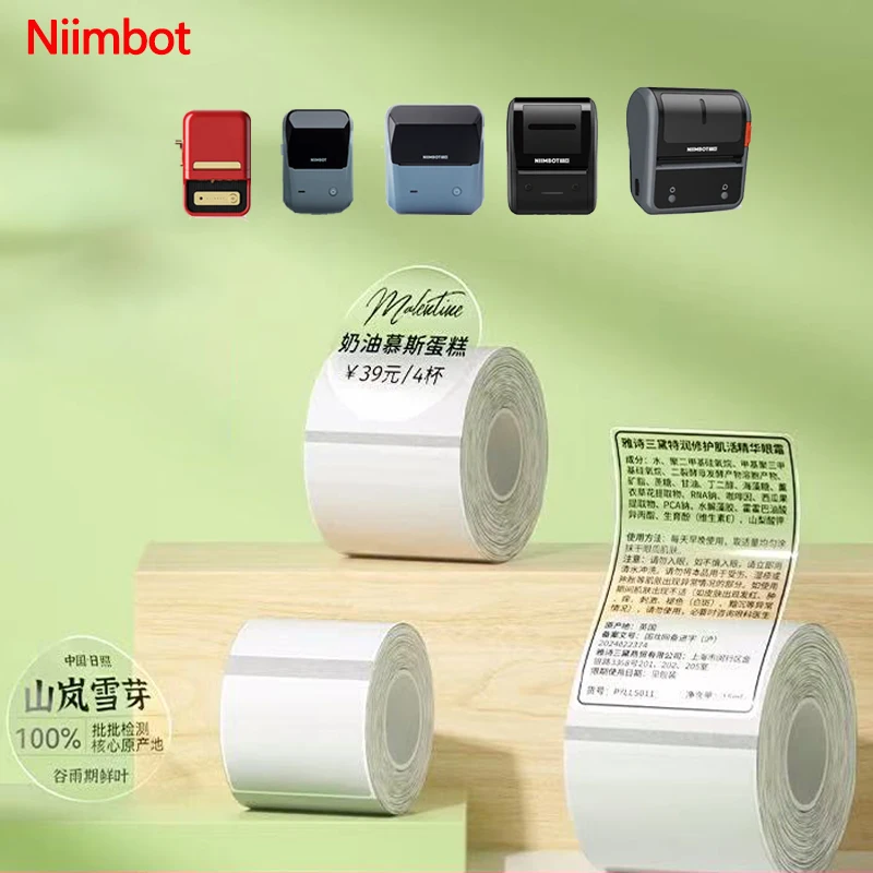 

Niimbot B31/B1/B21/B203/B3S Transparent Self-adhesive Label Paper Thermal Round Square Clear Sticker For B1 B21 B31 Niimbot Tag
