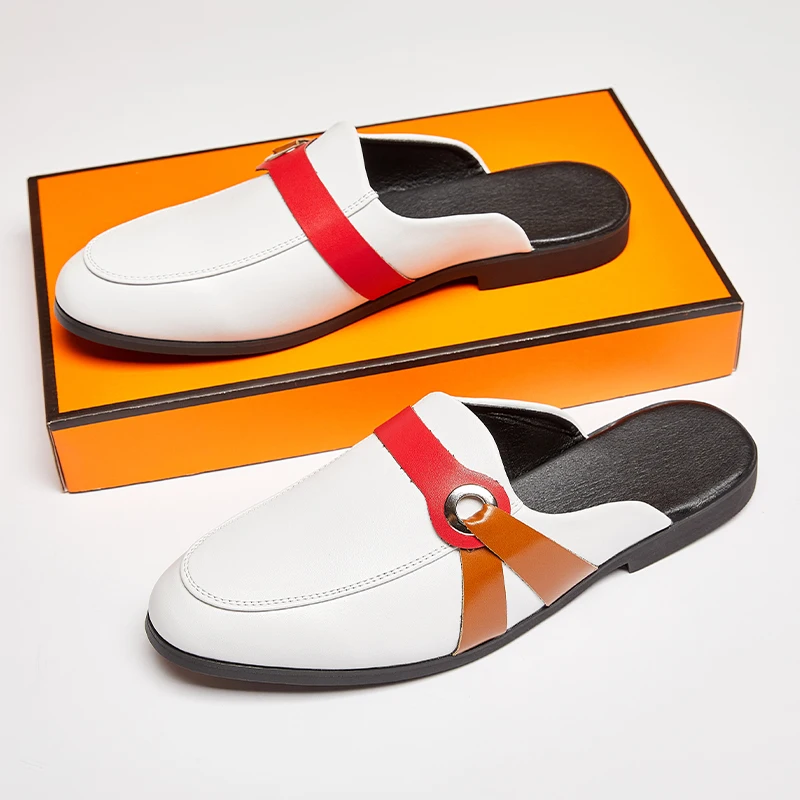 

Роскошные брендовые сабо, летние сандалии, мужские лоферы, полуботинки, кожаная мужская обувь с пряжкой и ремешком, дизайнерские мужские шлепанцы, тапочки для мужчин