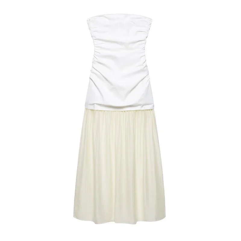 MUJER ปิดไหล่ Midi ชุดผู้หญิงเซ็กซี่ Draped PARTY Dresses ผู้หญิงที่ไม่มีสายหนังฤดูร้อนชุดผู้หญิง 2025 ชุดสตรีเปลือย