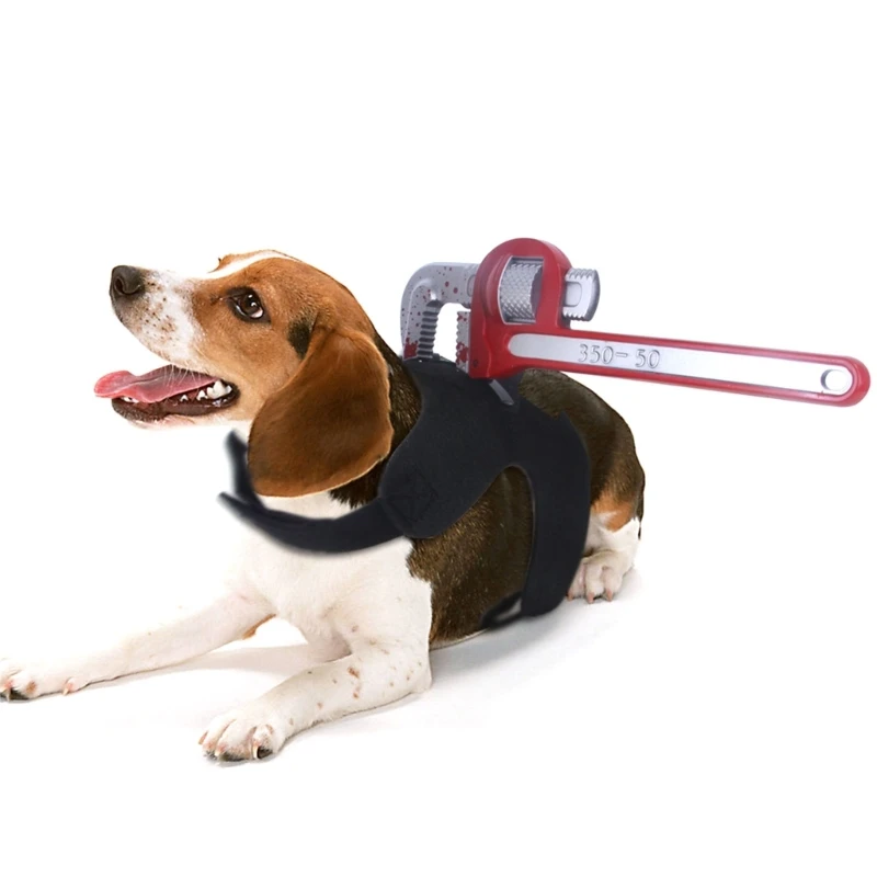 Kostum Lucu Hewan Peliharaan Tema Pisau Halloween Pakaian Cosplay Anak Pakaian Pembunuh untuk Aksesori Pesta Anak Anjing