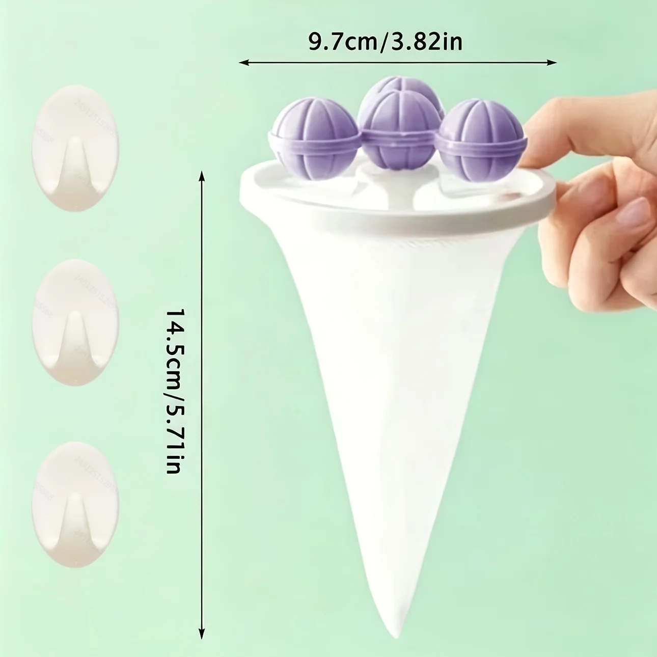 6-piece set of floating filter bags for washing machines, including 3 filter bags and 3 hooks, made of thickened, tear-resistant mesh material, automatically collects lint and pet hair during washing, a magic tool to prevent hair from sticking to clothes