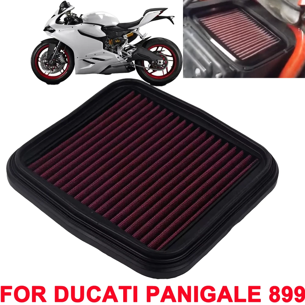 For Ducati Panigale 899 955 959 1198 1199 1299 V2 Motorcycle Accessories High Flow Air Filter Intake Cleaner Washable Reusable