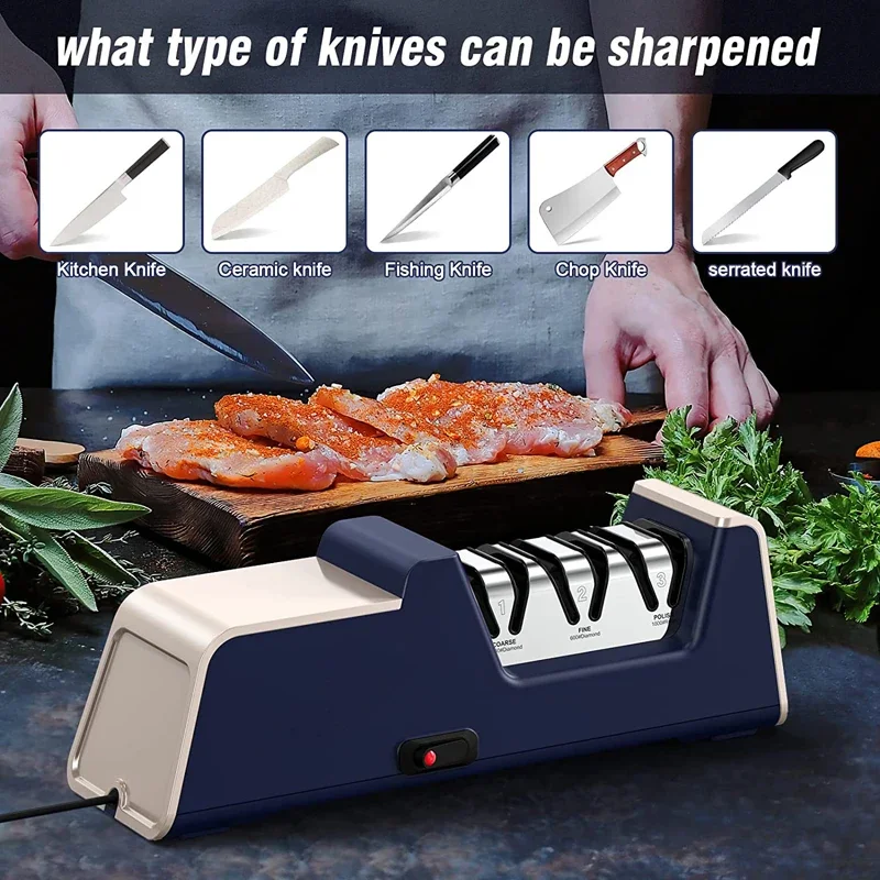 TAISUN Electric Knife Sharpener Professional Kitchen Knife Polishing Sharpening System Tools Diamond Stone Package 400 600 10000