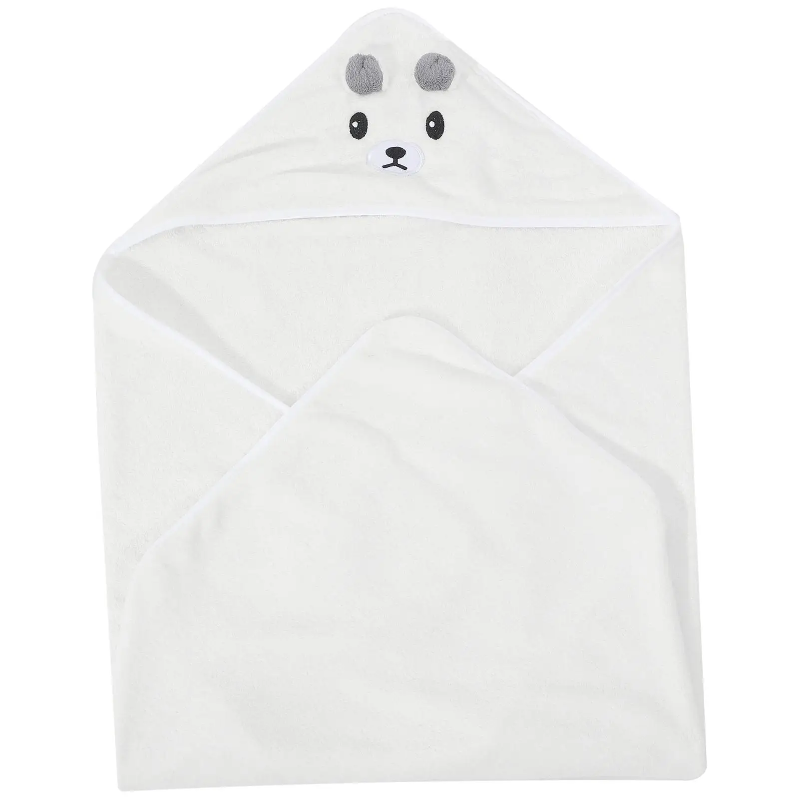 

2pcs Baby Bath Towel Super Soft Absorbent Cape Newborn Toddler White Hooded Bathing Towel Grey Kids Bathing Infant Care