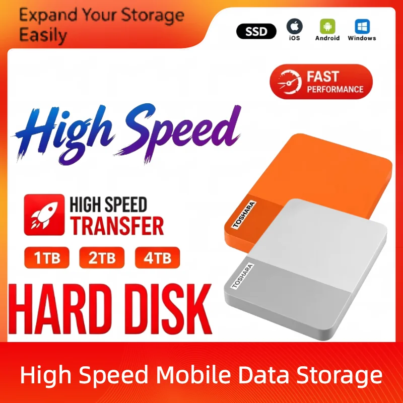 Multi-color selection Portable 4TB External Hard Drive High Speed Disk For Laptop Desktop Mac Android Phone Mobile Data Backup