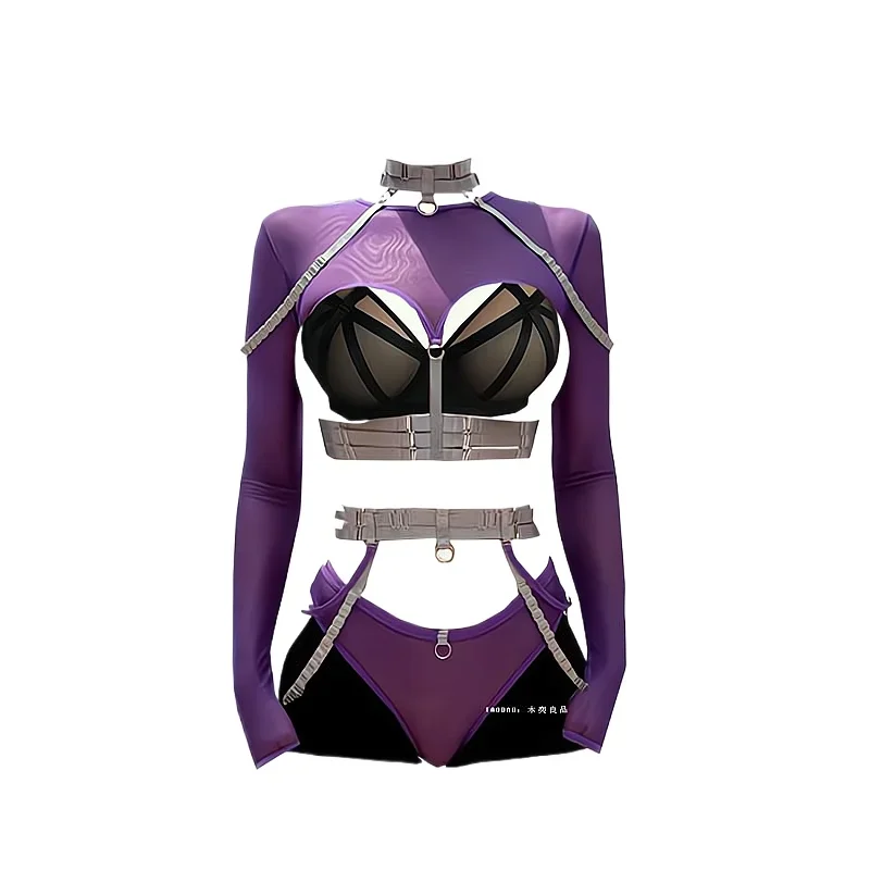 

Original, pure lust sexy purple bouncy uniform suit live streaming host Internet celebrity dance bar photogenic performance suit