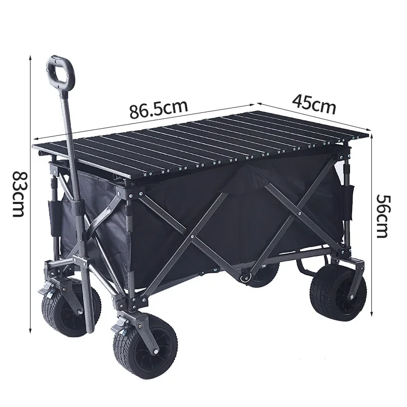 Foldable Beach Trolley Utility Camping Metal Garden Stroller Hand Cart Portable Folding Outdoor Wagon Trolley Collapsible