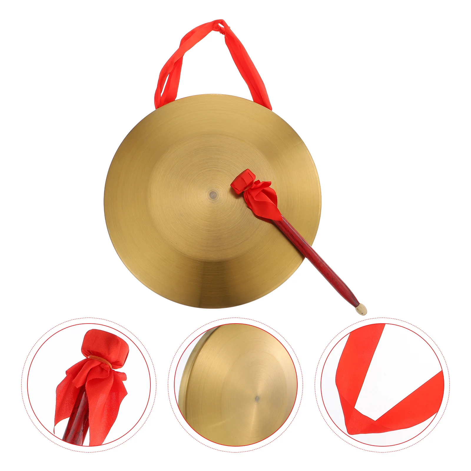 

1 set 1 Set Alloy Hand Gong Durable Chinese Instrument Loud Sound Party Concert Gift Lanyard Opera Gong Music Instrument