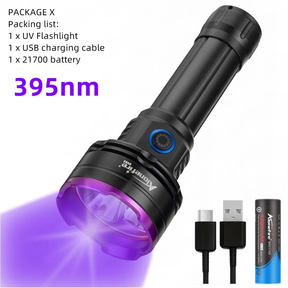 3 Led 30 W 365nm/395nm UV zaklamp High power Ultraviolet Uitharding Schorpioen Geld Erts Schorpioen Kat Huisdier urine Vlekken Marker Lamp