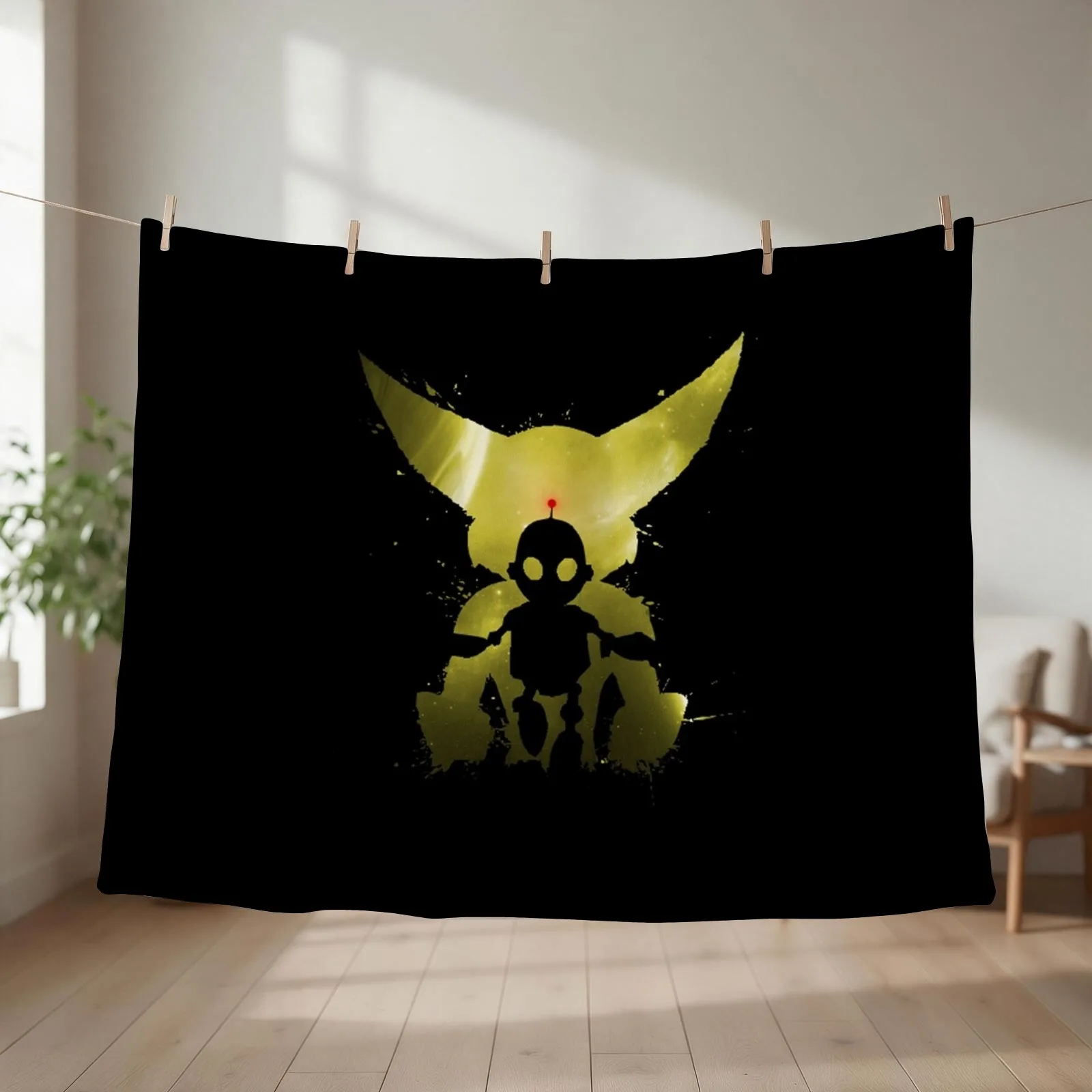 Ratchet amp Clank Galaxy Yellow Throw Blanket For Decorative Sofa Thins Furrys Moving Blankets