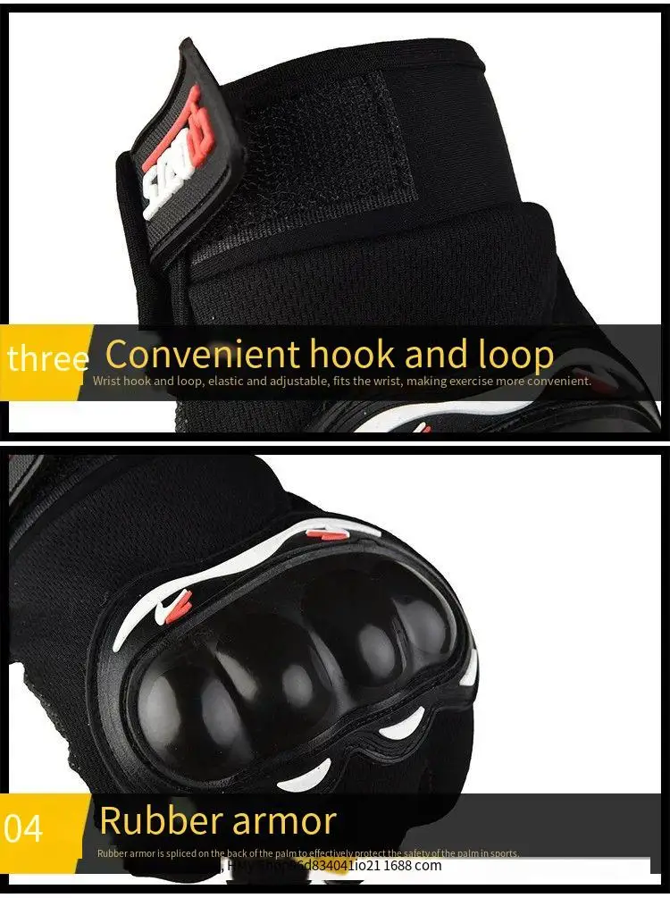 Men's Motorcycle Riding Gloves Half-Finger Breathable PC Protection Outdoor Sports Gloves Black