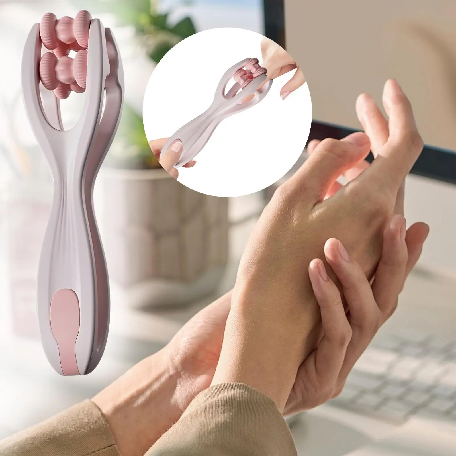 Finger Massager Dual-Row Roller Design Easy Use Relieve Finger Fatigue Promote Blood Circulation Portable Roller Finger Massager