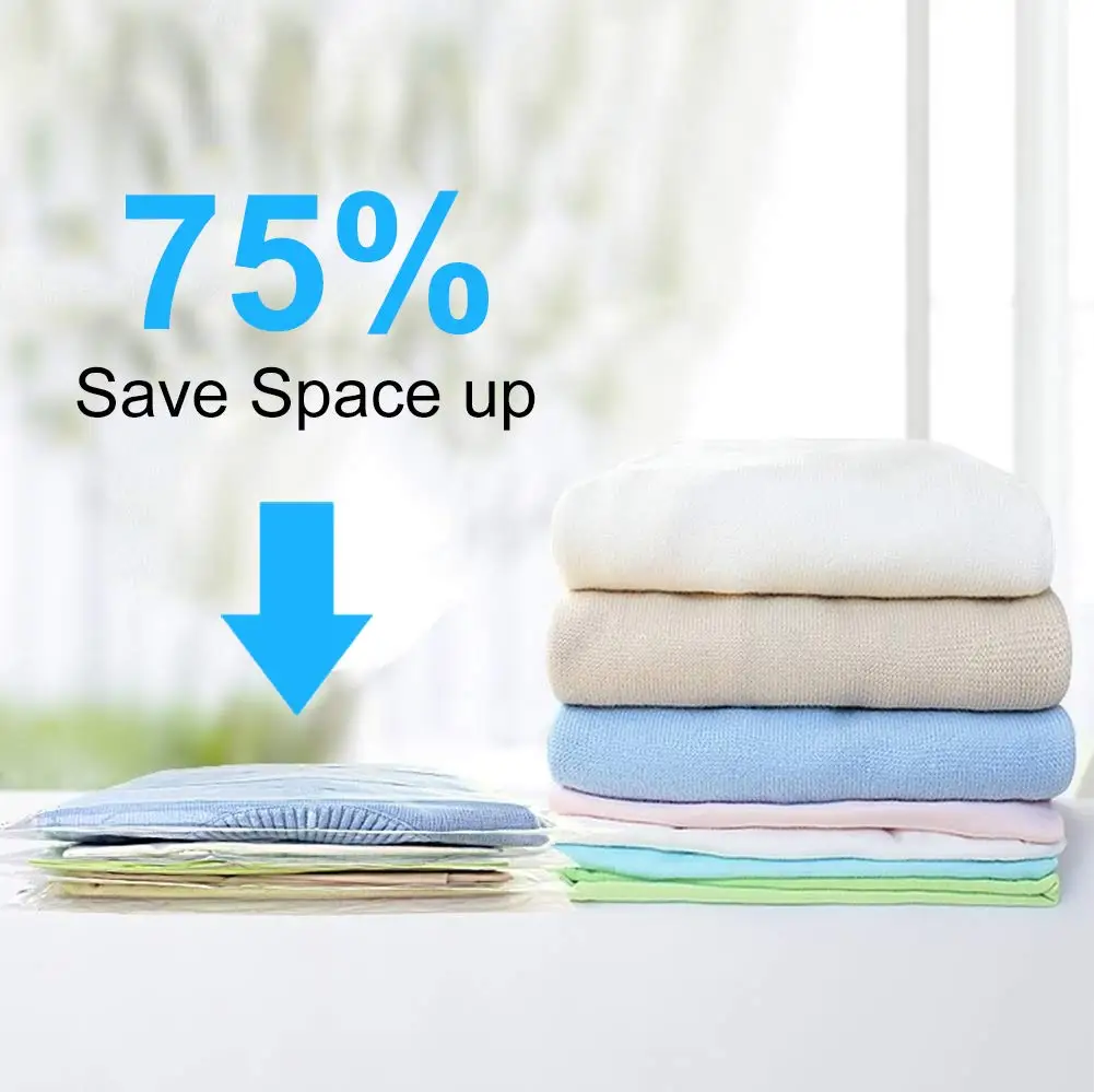 Reusable Travel Clothes Air Vacuum Bags Roll Up Compression Storage Bags For Suitcases Tops Pants Portable Foldable Storage Bags