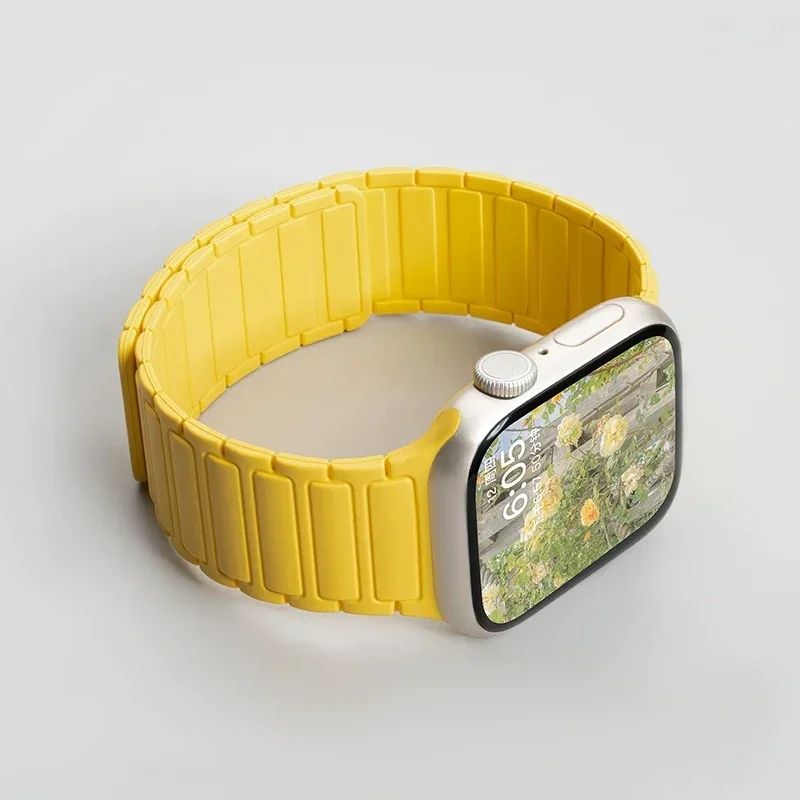 Armbänder für Apple Watch 10 Band 46 mm 45 mm 44 mm 49 mm 41 40 mm Silikon Magnetisches Correa-Armband iWatch Serie 9 8 7 6 5 Se Ultra 2