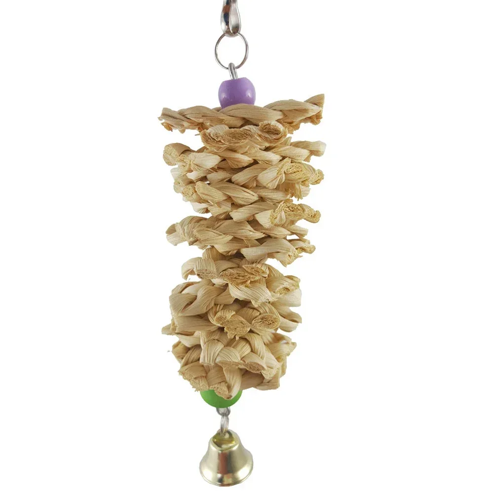 Handmade Natural palha mastigando mordida pendurado gaiola, brinquedos do pássaro de estimação, pássaro Swing, subir jogando pingente, 1 pc estilo