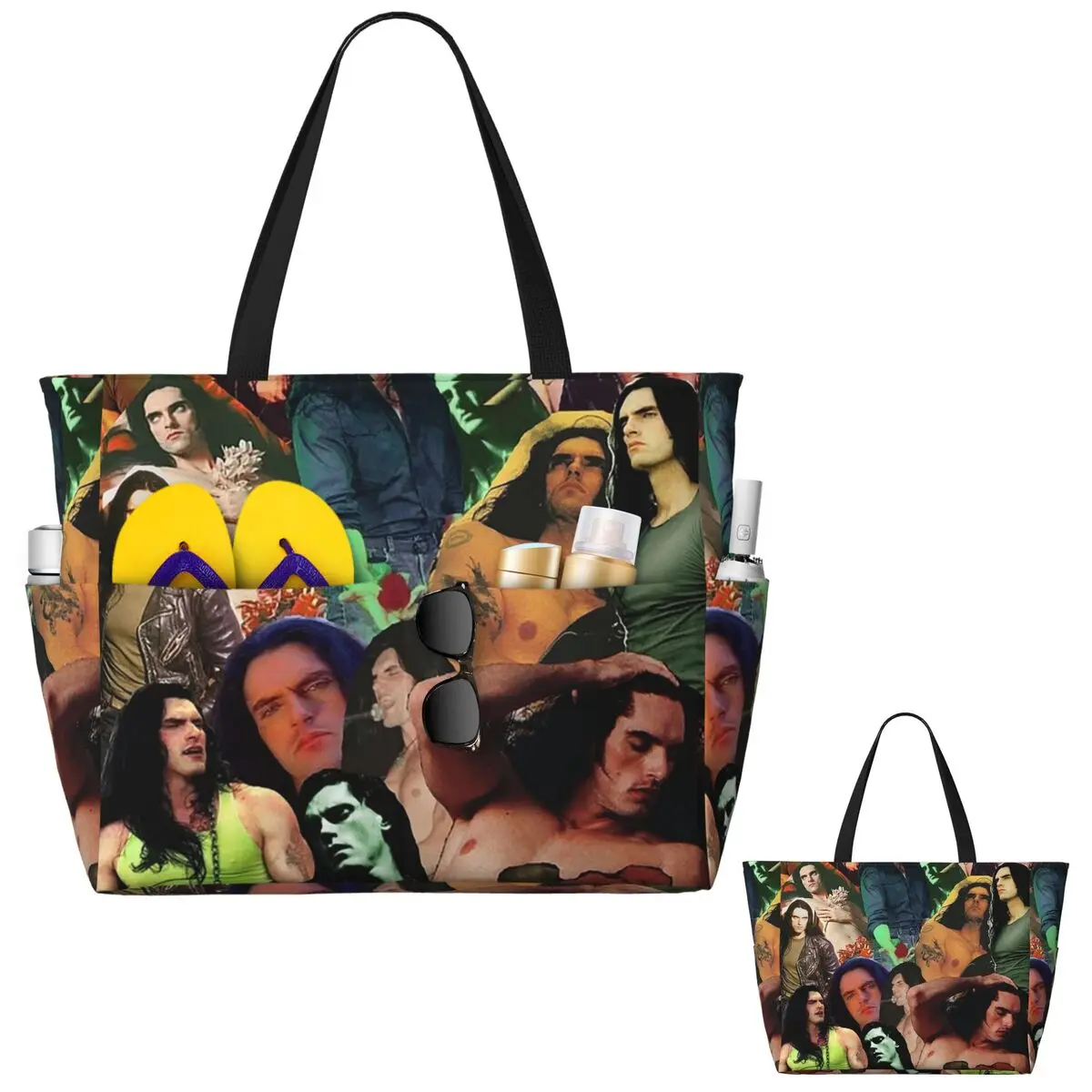 

Type O Negative Peter Steele Темная готическая пляжная сумка-тоут Спортивная сумка для спортзала и йоги Большая сумка-тоут Женская дорожная сумка Сумка для фитнеса