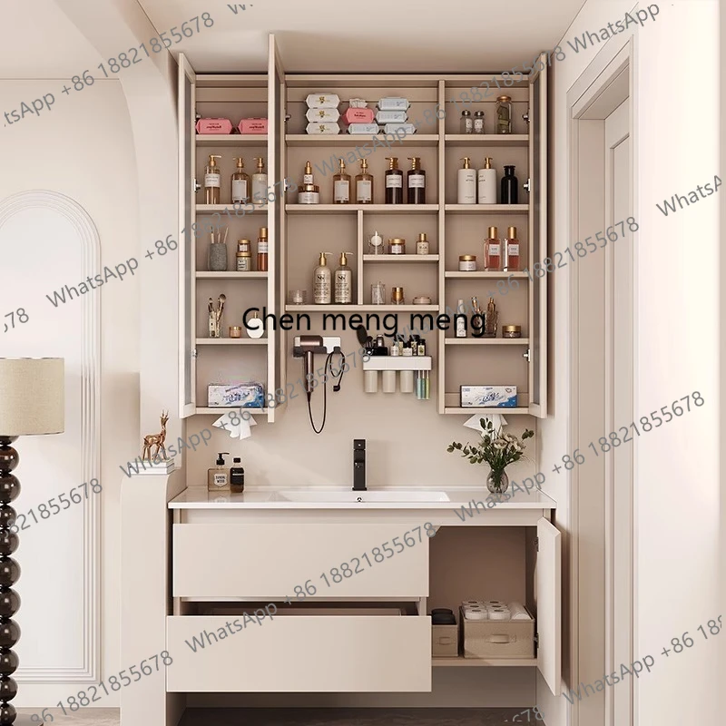 Shelves Mirror Bathroom Cabinet White Skincare Vanity Paper Bathroom Cabinet Small Narrow Toilet Corner Gabinete Home Furniture