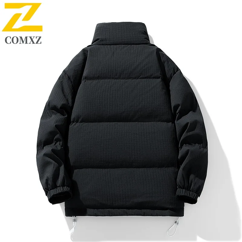 COMXZ Men Bread Jacket 2025 Lightweight Top Street Ski Casual Cold-Resistant Hiking Puffer Jacket Simple Snow Winter Jackets