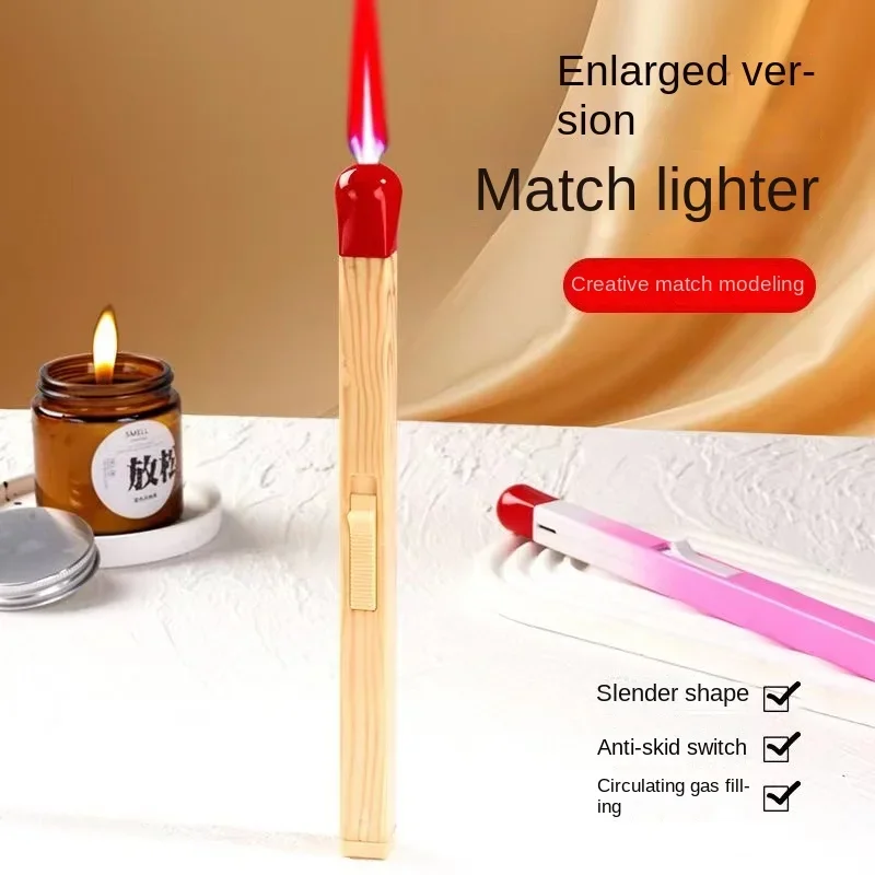 Encendedor luminoso súper largo, antorcha de butano, encendedor inflable, aparatos de cocina para aromaterapia para el hogar, necesidades diarias