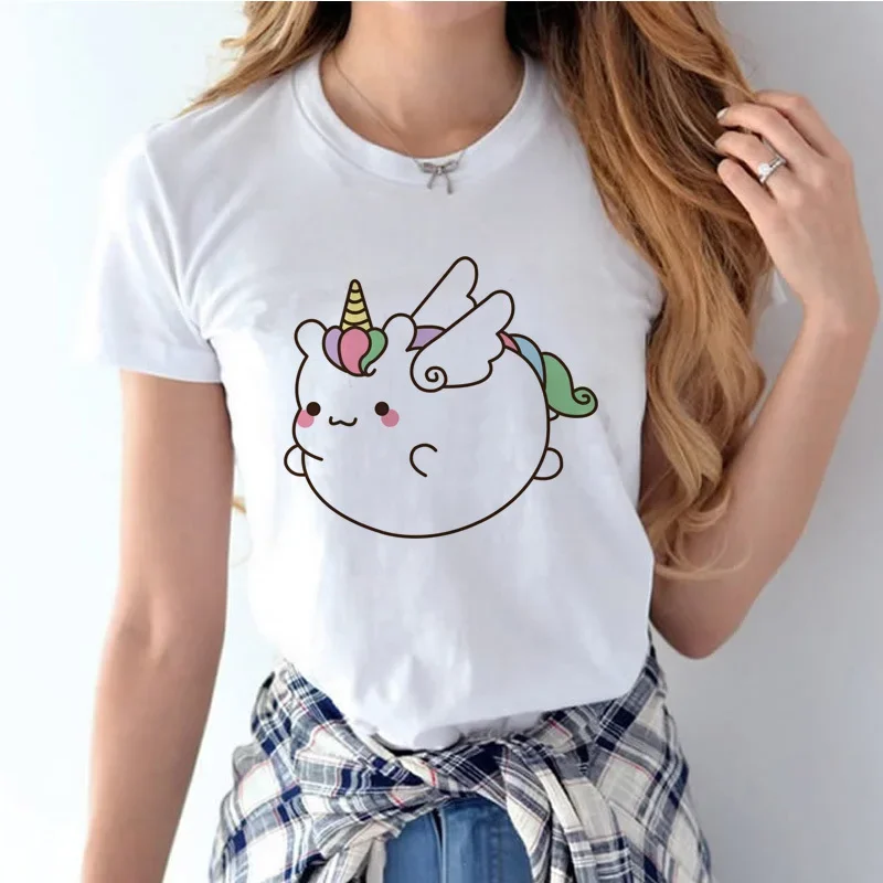 Unicorn T shirt Women cute girl harajuku Kawaii women o-neck T shirt Female unicornio Clothing Funny white T-Shirt feminist Top