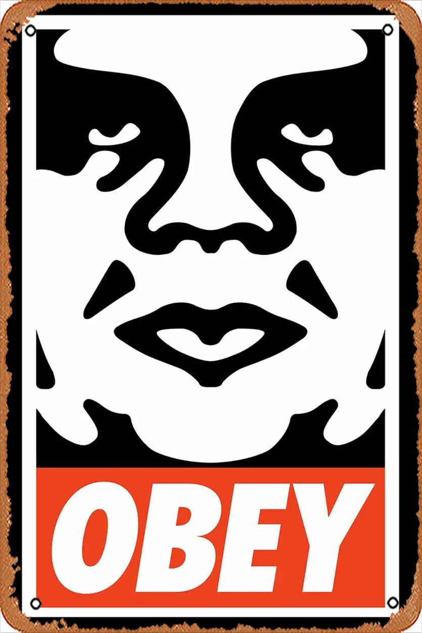 (Shepard Fairey) Art Poster Tin Sign Film Movie Cinema Theater   - Vintage Metal Tin Sign for Home Bar Pub Garage Decor Gifts