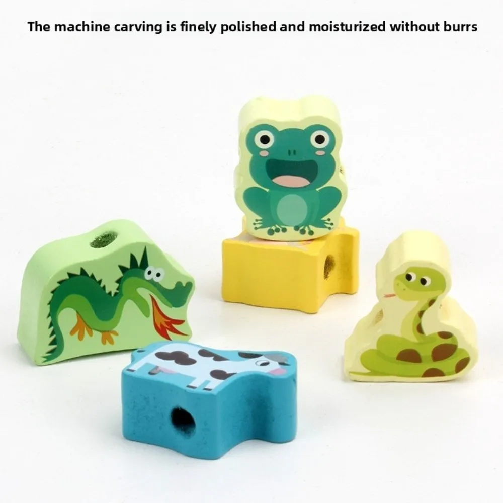 ​Colorful Montessori String Beads Toy​ Different Themes Lacing Beads Design​ ​Early Educational Threading Toy​ Various shapes