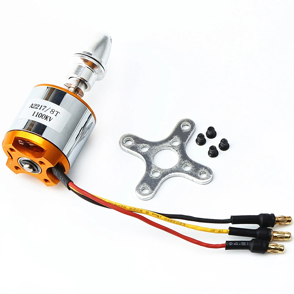New A2217 2217 1100KV Motor Mount Outrunner Brushless Motor for RC Fixed Wing Airplane Multi-copter