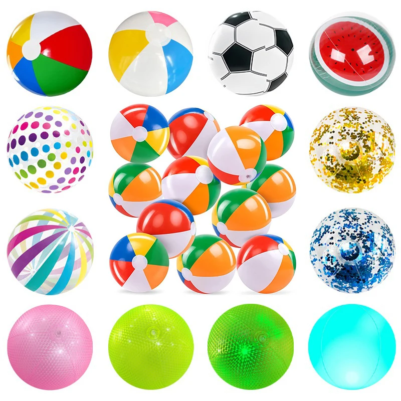 

1pc Inflatable Beach Ball for Kids Summer Party Swimming Pool Party Colorful Striped Ball Inflatable Ball Hawaii Party Supplies