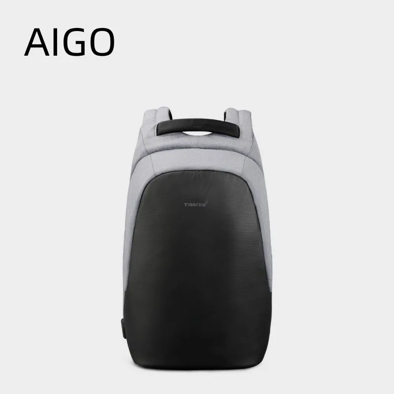 

Рюкзак AIGO из водоотталкивающей ткани с защитой от кражи, 15,6 дюйма, с USB-зарядкой