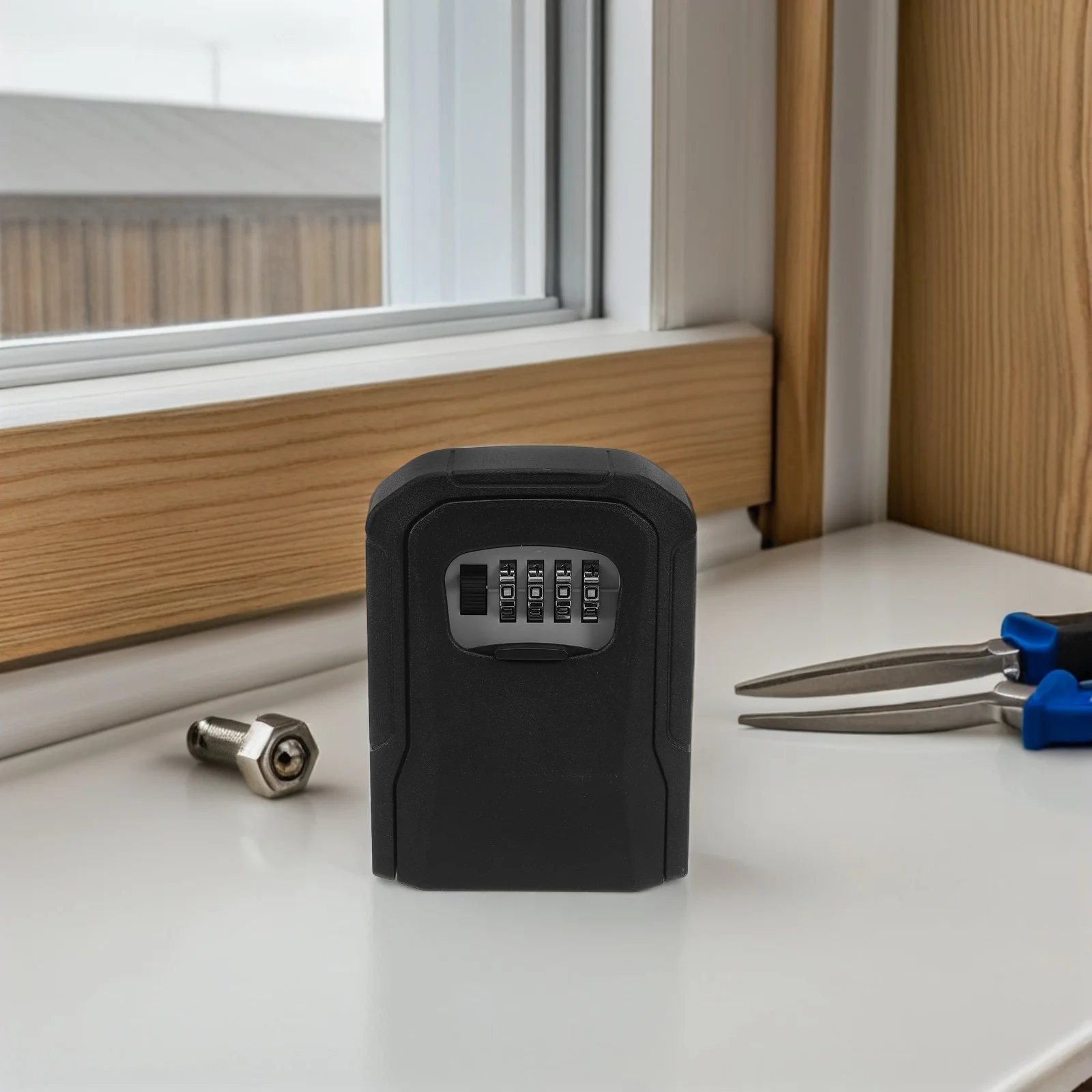 

Combination Key Safes Box Aluminum Alloy Four Digital Code Lock Weather Resistant Secure Storage for Rental Properties and